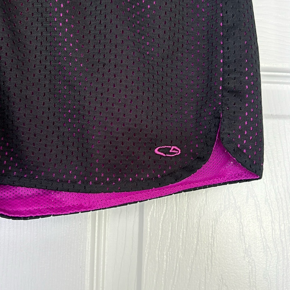Kids Black and Pink Athletic Shorts - Picture 2 of 3